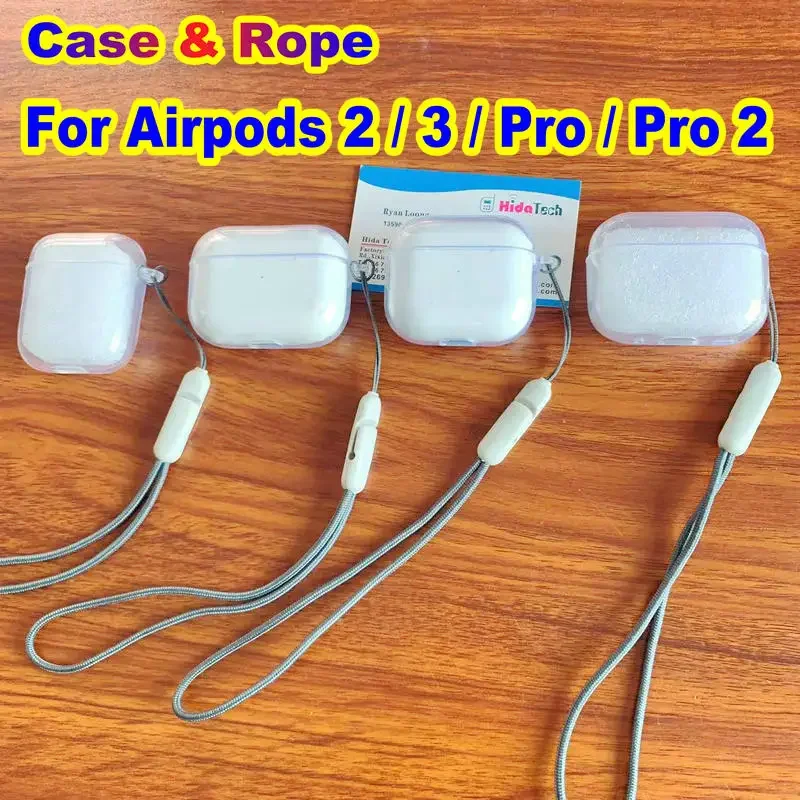 Apple Airpods Pro 3,2,1用の透明なヘッドセット,Bluetoothワイヤレスヘッドフォン用の保護スリーブ