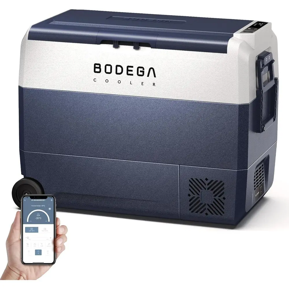 

Портативный автомобильный холодильник на 64 кварта с Bluetooth-управлением, 12/24В DC и 100-240В AC, -4°C ℉ до 68 ℉ Для путешествий, кемпинга, автодомов и лодок