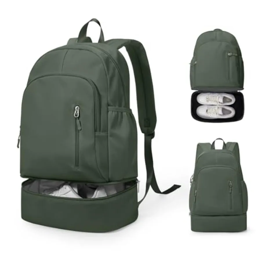 

Спортивный рюкзак для женщин и мужчин, легкий, с отделением для обуви, водонепроницаемый, с мокрым карманом, зеленый