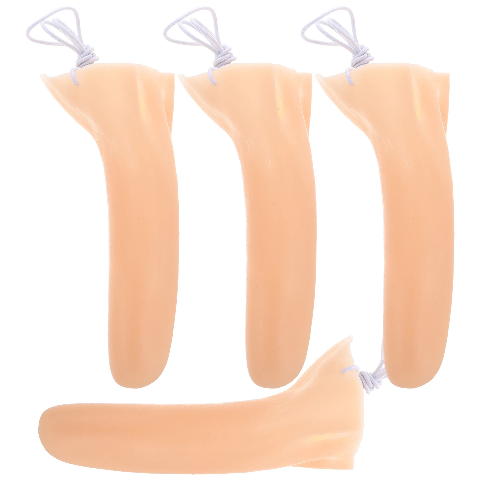 

4pcs Long Toys Simulated Vinyl Witch Nose Long Nose Props for Halloween Costume Party Stage Play Beige Reusable