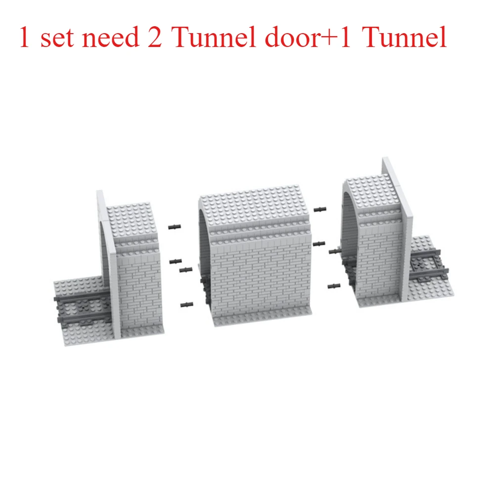 Trilha de trem caverna moc bloco de construção túnel cidade trem transporte tijolos ferroviários acessórios montagem diy brinquedos presente para crianças