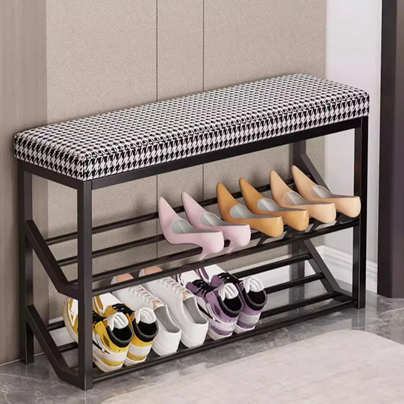 Bench Minimalism Shoe Stand Space Saving Multi Layer Cabinet Metal Storage Shoe Stand Floor Home Zapatera Living Room Furniture