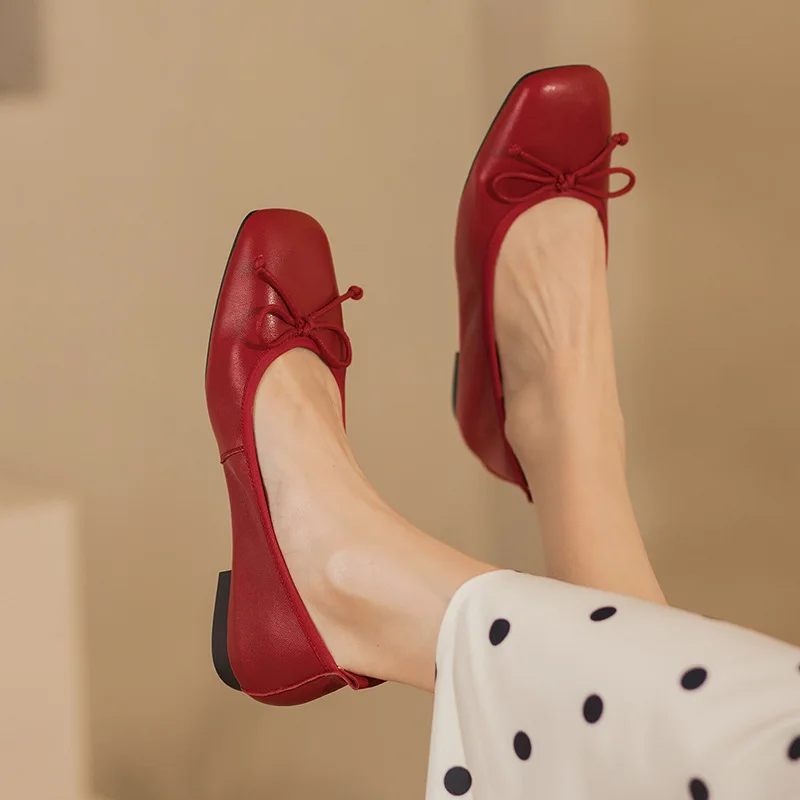

Новые весенние женские туфли на плоской подошве Zapatos De Mujer, осенние модные повседневные женские балетки с квадратным носком и мелкой подошвой