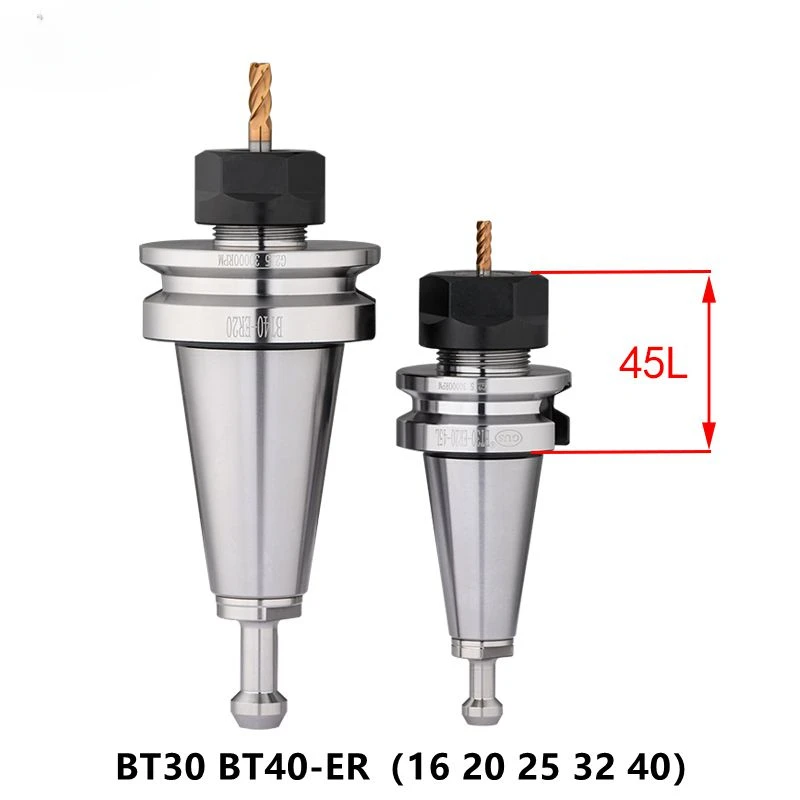 

Precision 0.002mm BT30 BT40 Short Holder ER16 ER20 ER25 ER32 ER40 45L Chuck For CNC Machining Center Lathe Spindle Tool Holder