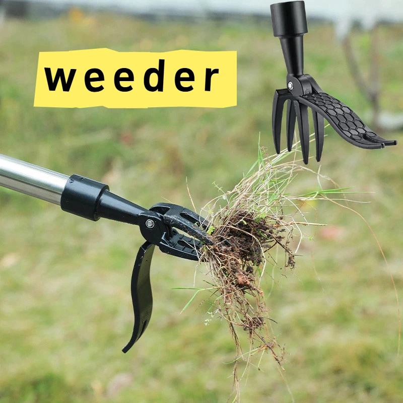 Vertical Stainless Steel Weed Killer Manual Non Bending Root Removal Tool Garden Foot Pedal Grass Digging Root Removal Device