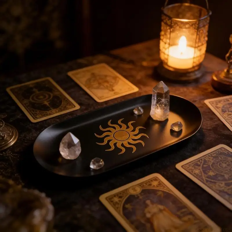 

U2JB Astrology Stainless Plate Decors Home Elegant Holder Room Art Decorations Crafts Ornament Candlestick