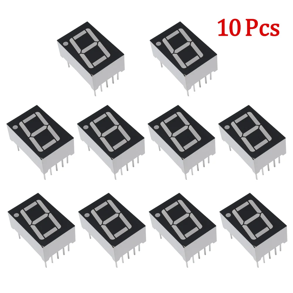 10/5PCS 0.56 Inch 7 Segment 1 Bit Digital LED Display Red Common Anode LED Digital Tube Red for Home Appliance Car Accessories