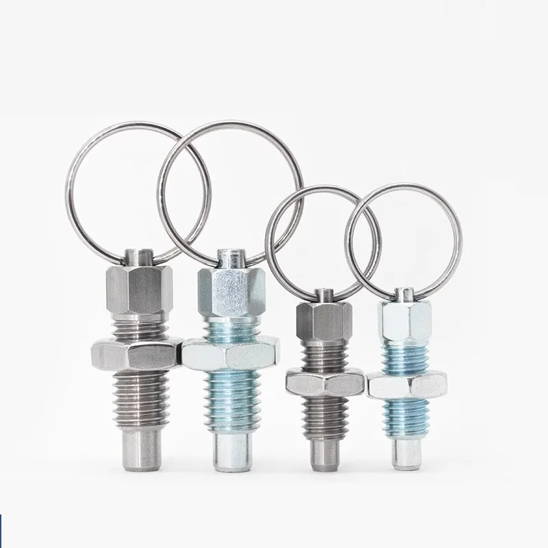 Stainless Steel Index Plungers M6 M8 M10 M12 M16 Zinc Plated Hand Retractable Spring Locating Indexing Ring Plungers