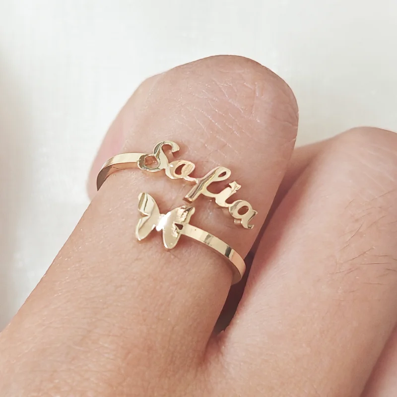 

Customized letter love ring stainless steel women's fashion trend wedding party jewelry accessories gifts