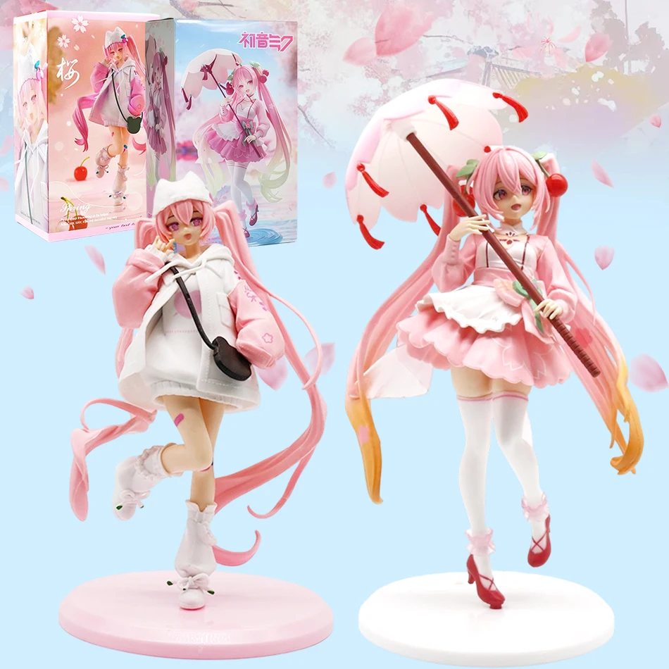 Anime-Figur Hatsune Miku Kawaii Mädchen Sakura Miku Puppen Sakura Cool Style FuRyu Modell PVC-Spielzeug Desktop-Ornament Weihnachtsgeschenke Bestseller