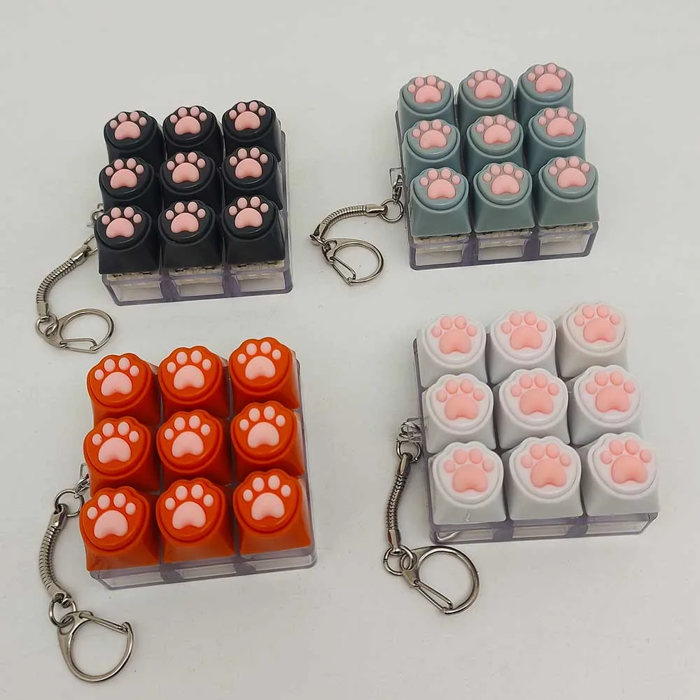 Silicone Soft Cat Claws Keychain Key Ring Pendant Mobile Phone Backpack Pendant Desktop Accessories Decompression Press Tools image 2