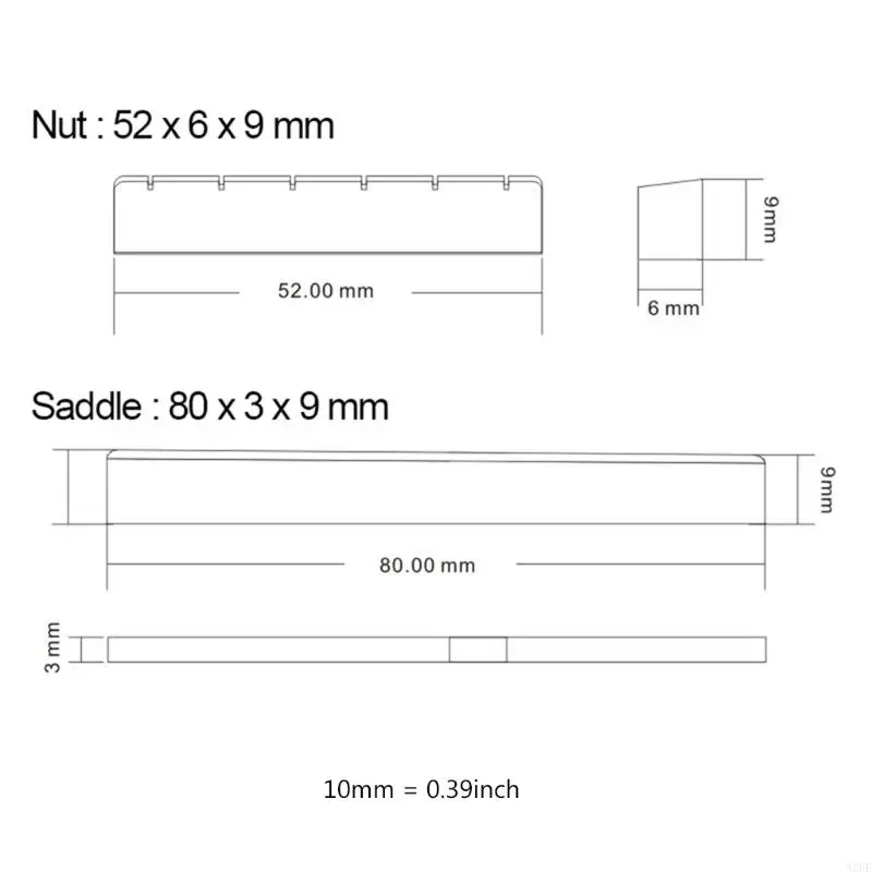 N2UE 2PCS Guitar Bridge Saddle Nut Ferrame