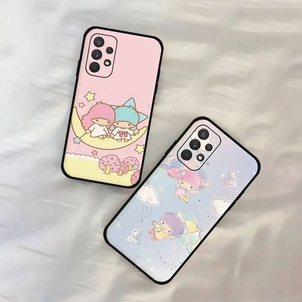 حافظة هاتف L-Little Twin Stars لهاتف سامسونج S24/S25/S22 S30/A51 52/Lite/Ultra/5G/Plus/FE - حماية رفيعة ضد الصدمات باللون الأسود #5