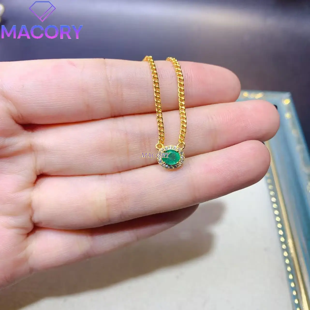 

Новое изумрудное ожерелье для женщин, простое, классическое, модное, новый подарок на День святого Валентина с сертификатом