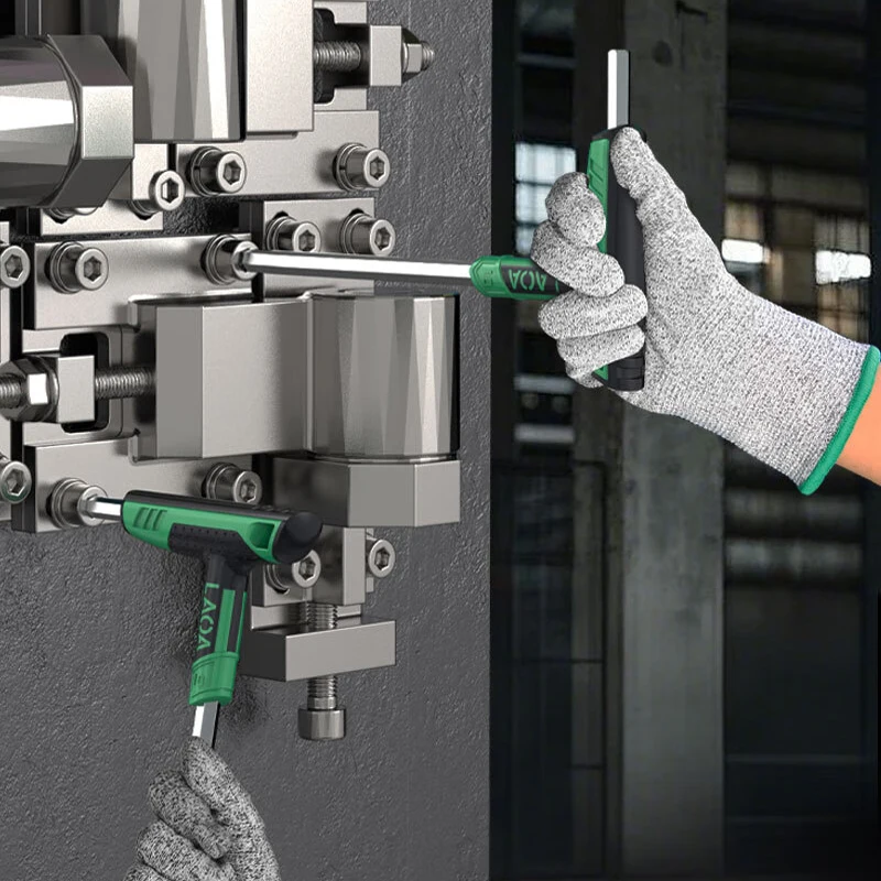 LAOA 1pc Ball Head T-shape Hex Wrench 2-10MM S2 Hex Key 58HRC Hexagon Screwdriver Socket Screw Wrench Spannner view 5