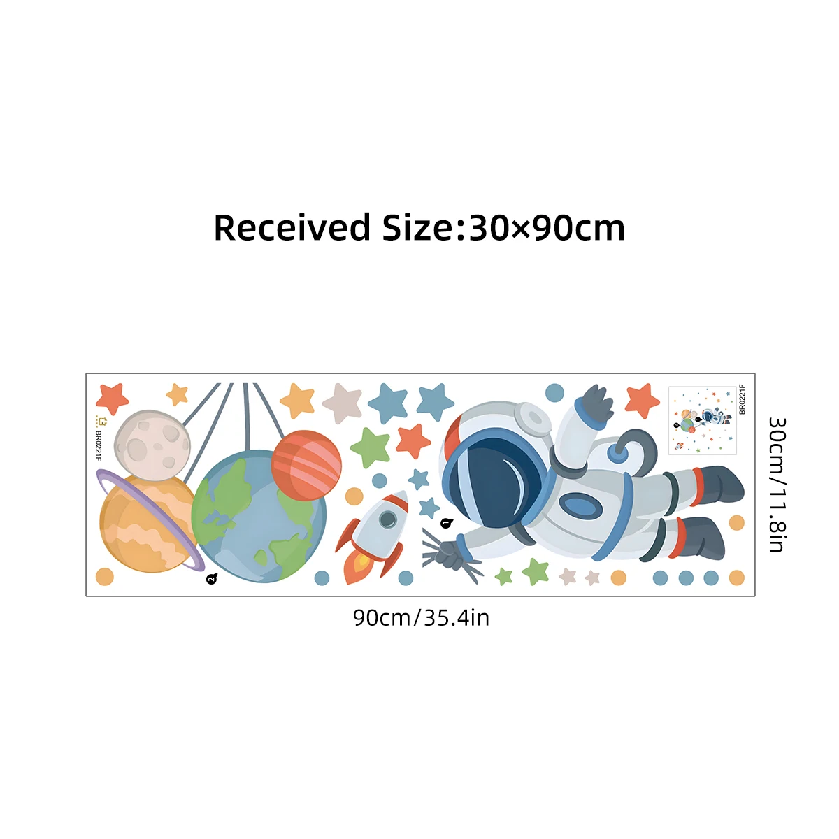 1pc dos desenhos animados planeta estrela astronauta adesivo de parede crianças menino decoração do quarto dos miúdos decalques parede sala estar decoração casa