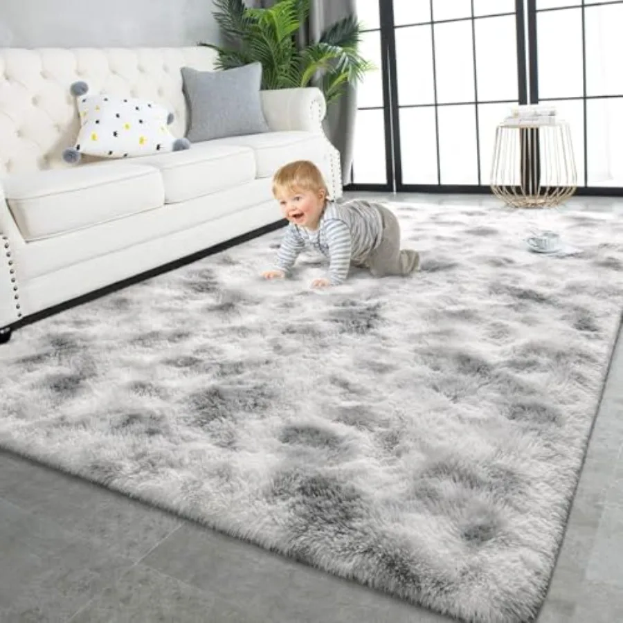 

Super Soft Shaggy Rugs Fluffy Carpets 7x10 Feet Indoor Modern Plush Area Rugs for Living Room Bedroom Room Nursery Home Decor U