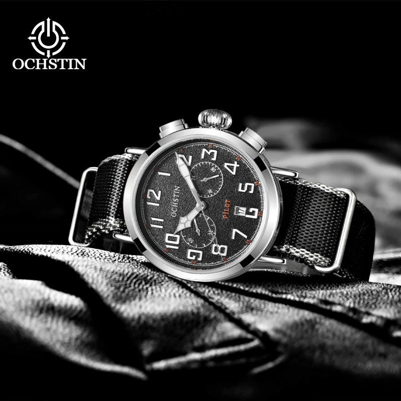 Hot models OCHSTIN 2024 sports street creative nylon series men\'s watches multifunction quartz movement men\'s quartz watches