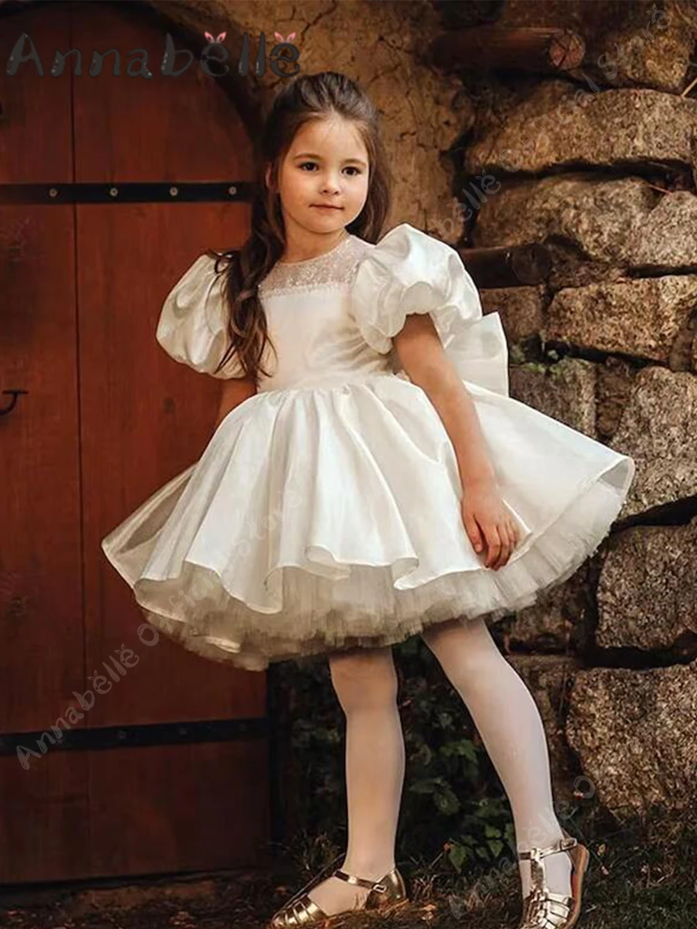 

Annabelle Elegant Dress For Girl Cute Bubble Sleeved Puffy Dresses Girl Ceremony Spring Summer Dress For Wedding