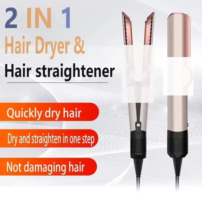 Professionele 2-in-1 Föhn en Stijltang Negatieve Ionen Ijzer Langdurige Styling Tool Nat en Droog Stijltang