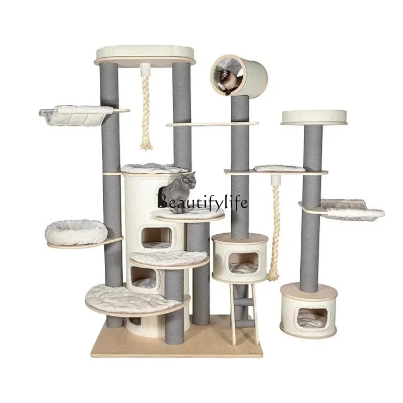 

FG44Super Large Cat Climbing Frame Nest Tree Integrated Imported Solid Wood Luxury Cat Villa Cat