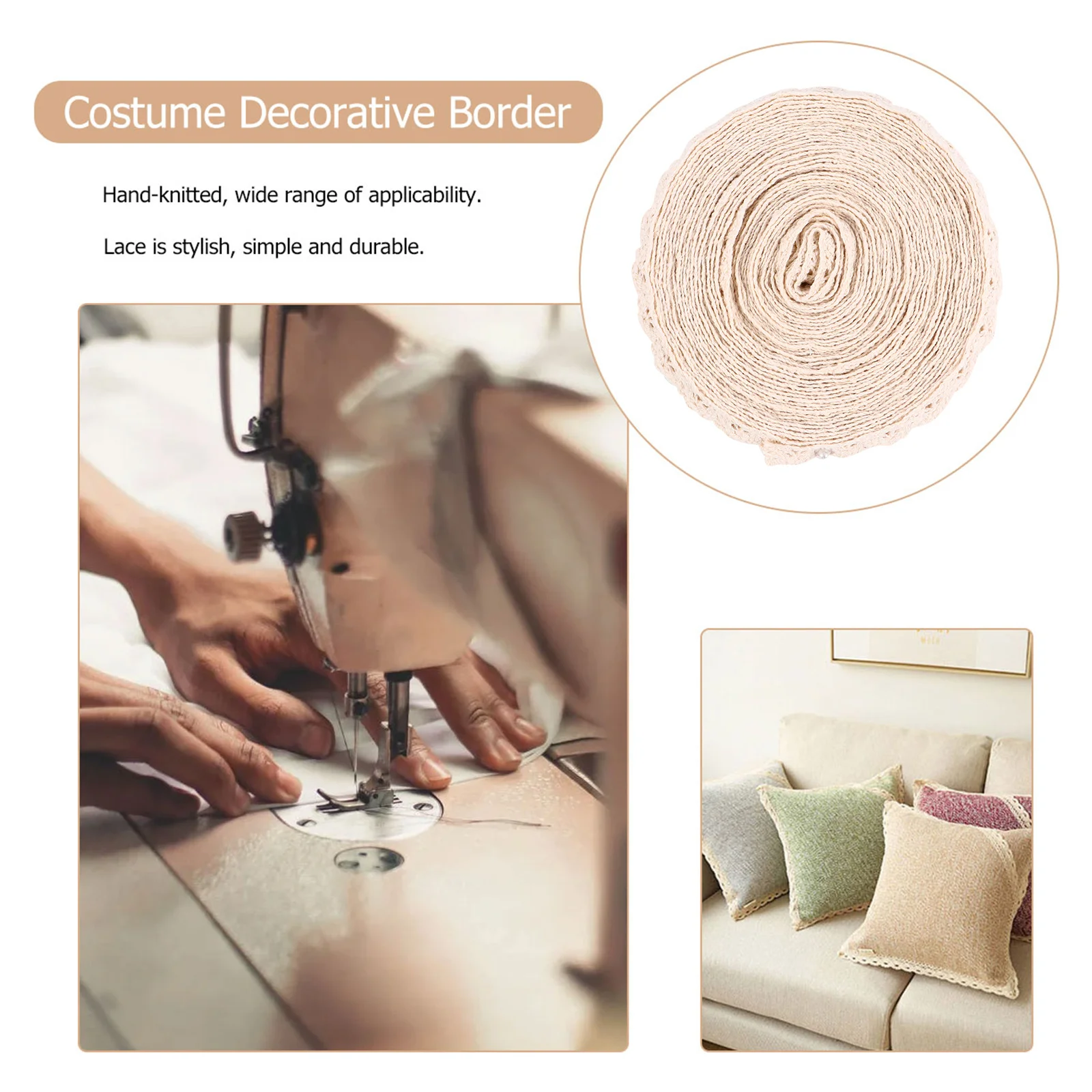 

Operitacx 1 Roll 10m Cotton Lace Ribbon White Satin Trim for Sewing Craft Chiffon Table Runner Crochet Edge Yarn