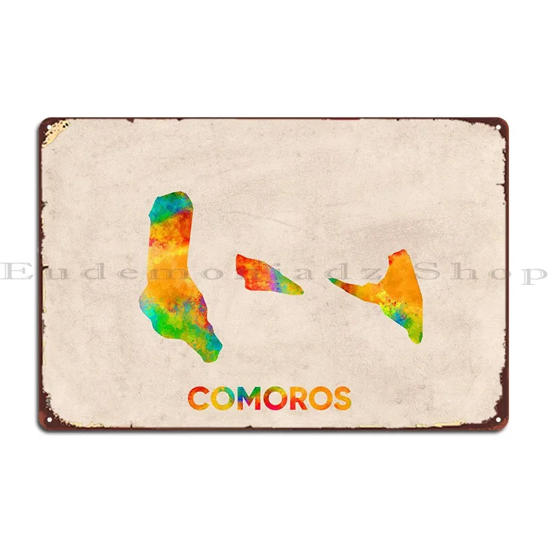 Comoros Metal Signs Retro Vintage Plaques Wall Decor Tin Sign Poster