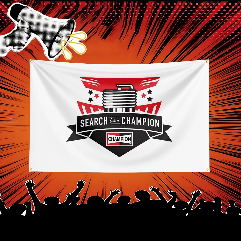 Champion Spark Plugs Auto Parts Flag 3x5 FT Polyester Banner For Garage Workshop Wall Decor Mechanic Gift