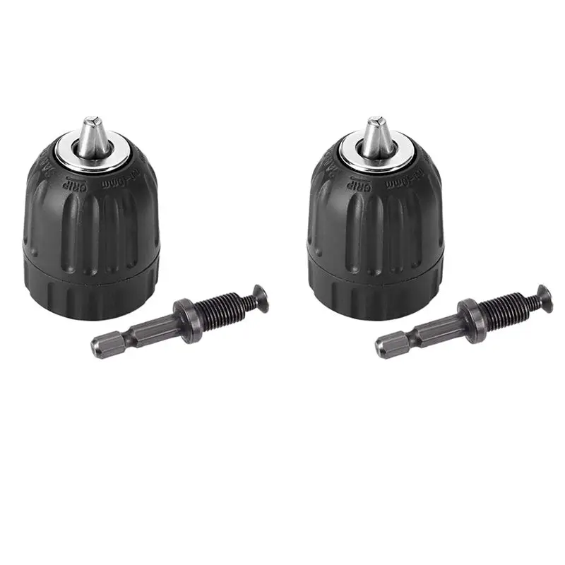 BAAG-4 Pieces Of Hand-Tight Chuck Set Adapter Heavy Duty 10Mm Keyless Drill Chuck With Adapter Hardware Tools