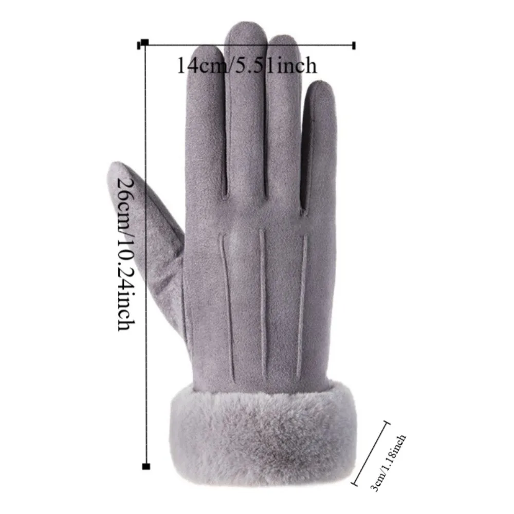 Guanti in pelle scamosciata antivento alla moda Guanti morbidi e confortevoli con dita intere Touch Screen Guanti sportivi caldi da ciclismo Autunno/Inverno