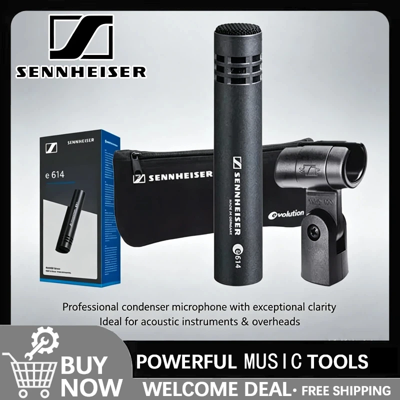 Micrófono de Condensador Hipercardioide Sennheiser Evolution 600 E614, Sonido Nítido de Alta Definición para Instrumentos de Viento y Cuerda