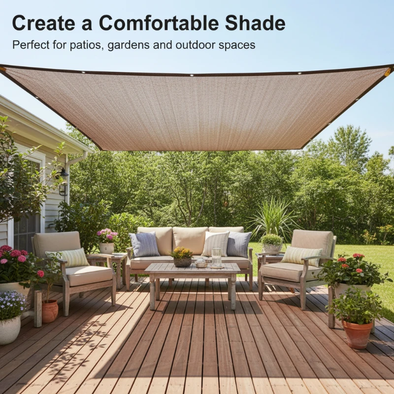 Lona Impermeable Marrón Transparente con Ojales, Lona de PE para Jardín, Gazebo, Cubierta para Plantas, Aislamiento, Tela para Cobertizo