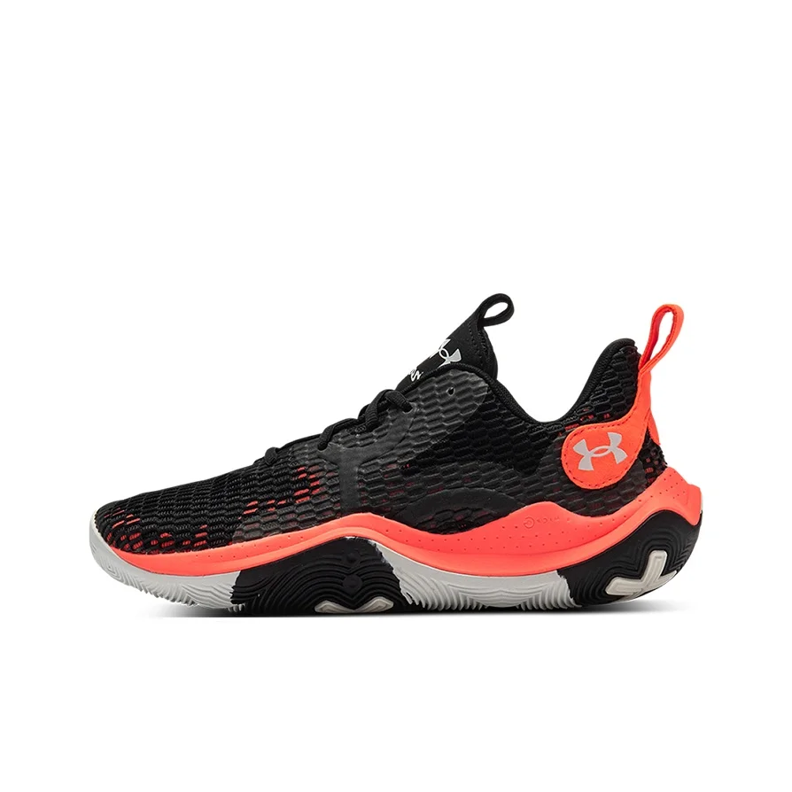 Under Armour Spawn 3 Vintage Basketball Shoes Unisex Low Top Black/Orange 3023738-002