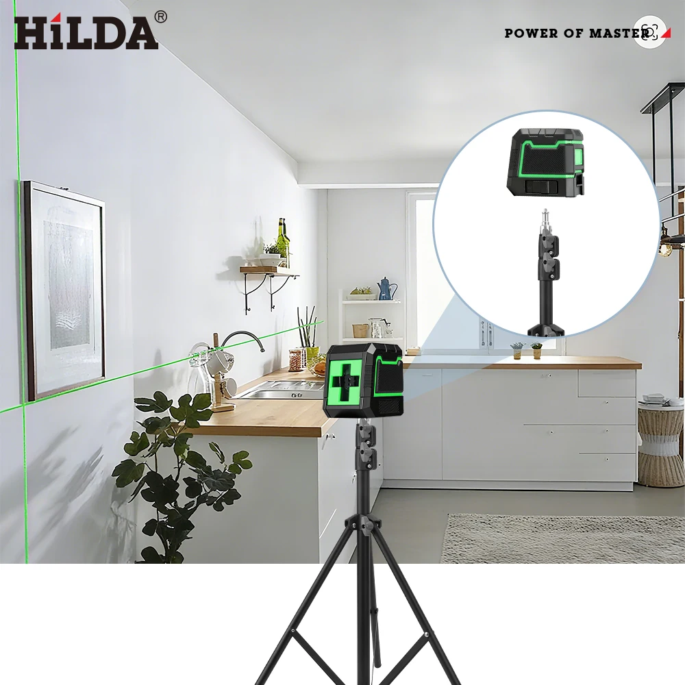 Treppiede orizzontale laser HILDA 1.6M/3M regolabile in altezza con staffa addensata per treppiede magnetico in lega di alluminio con interfaccia da 1/4 "