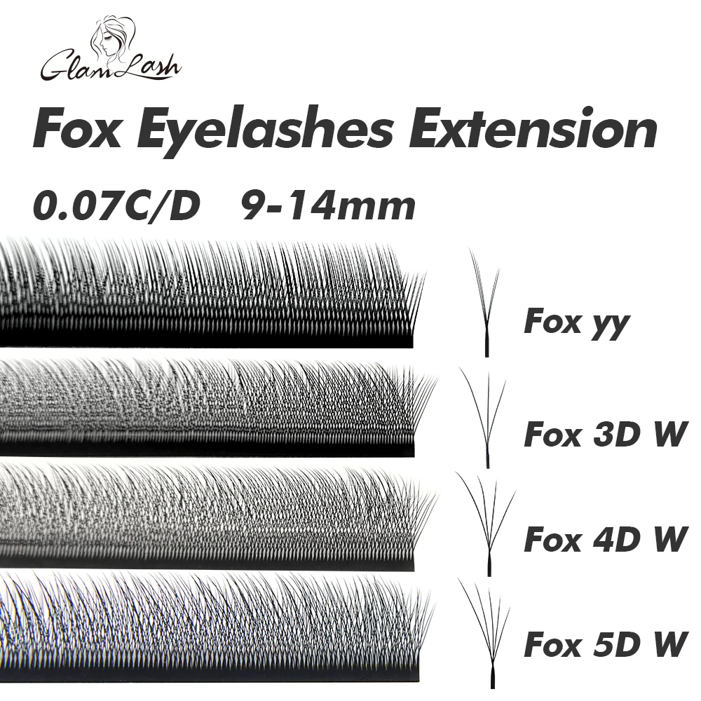 GLAMLASH フライングYY 3DW 4DW 5DW まつげエクステ エアシリーズ フォックス ソフト ナチュラル ブラジリアンボリューム プレミアムミンク メガ