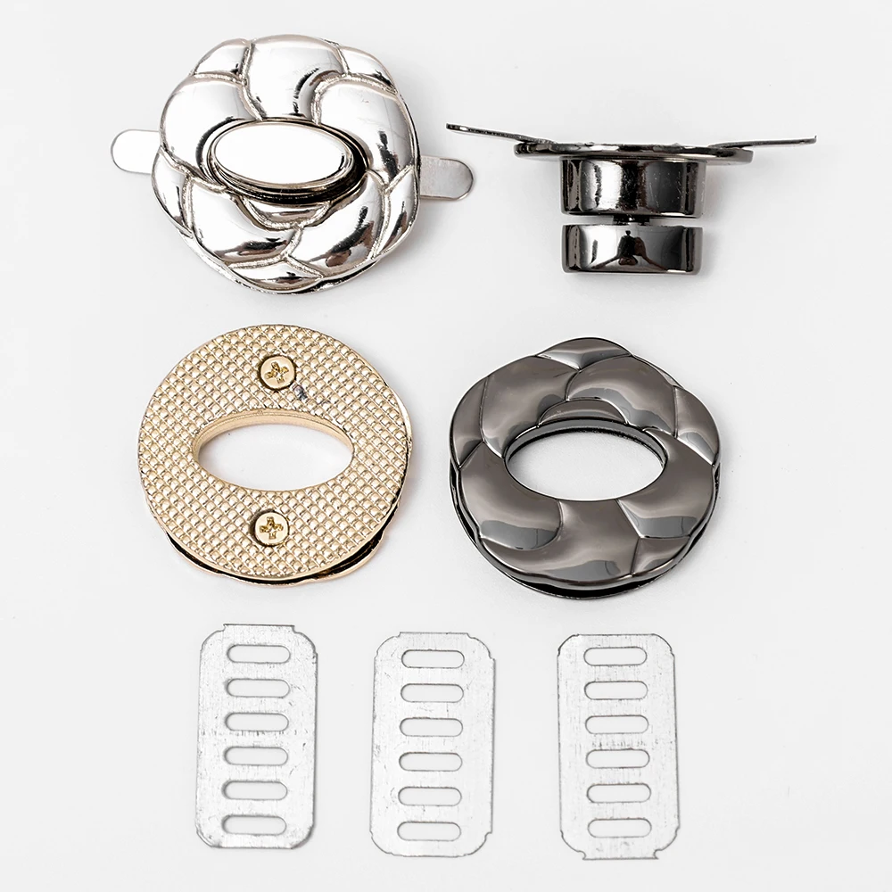 Flower Shape Metal Clasp Locks para DIY Making Craft, Catch Thumb Lock, Purse Buckle Fasteners, Wallet Buckle