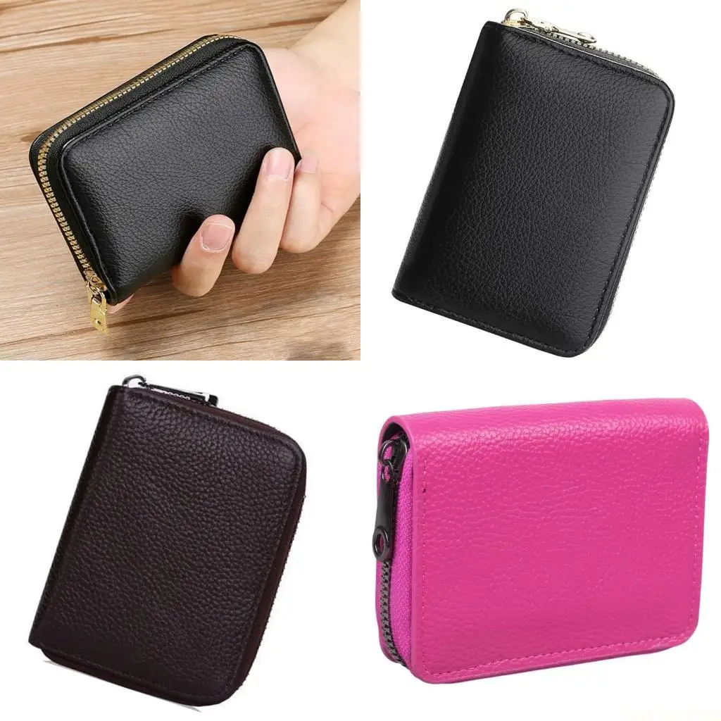 

X90D RFIDS блокирующий кошелек для кредитных карт, держатель для карт на молнии из искусственной кожи, кошелек-аккордеон