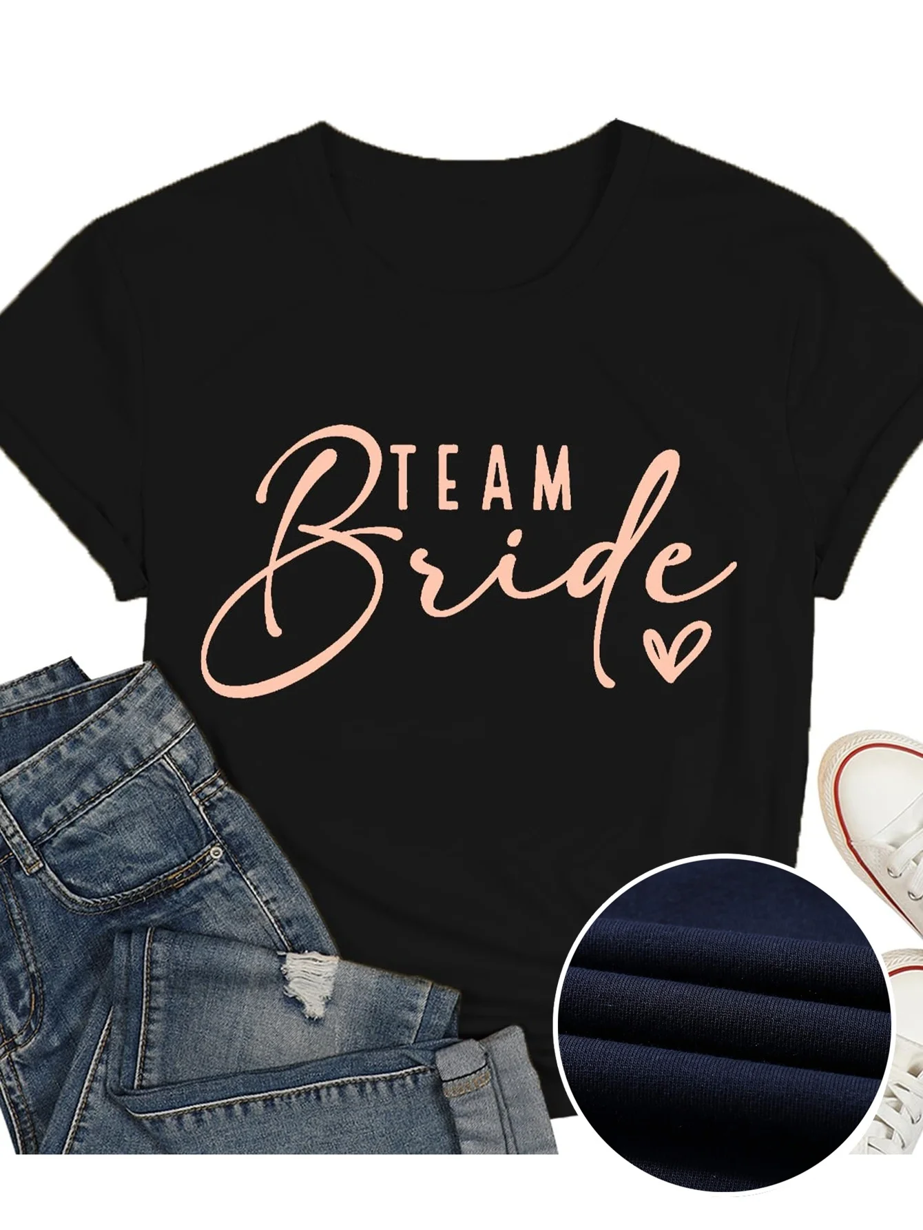 Camiseta gráfica Team Bride para mujer, perfecta para despedidas de soltera, trajes de dama de honor, regalos de dama de honor