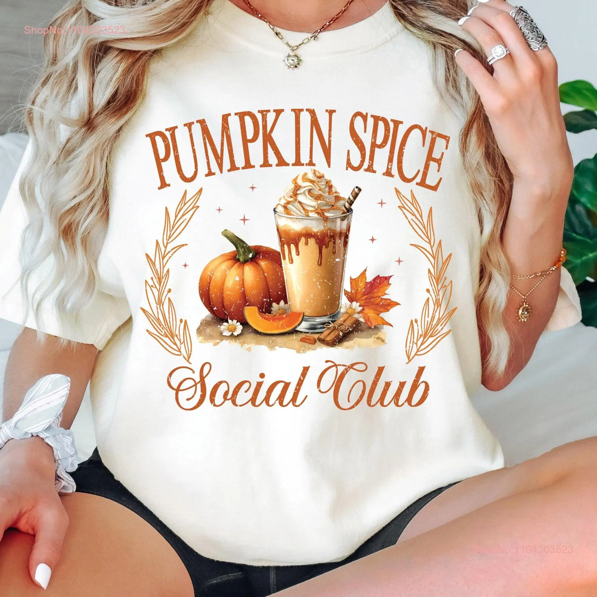 Copy of Comfort Colors Pumpkin Spice Social Club t shirt Halloween Fall Season Autumn tee long or short sleeves