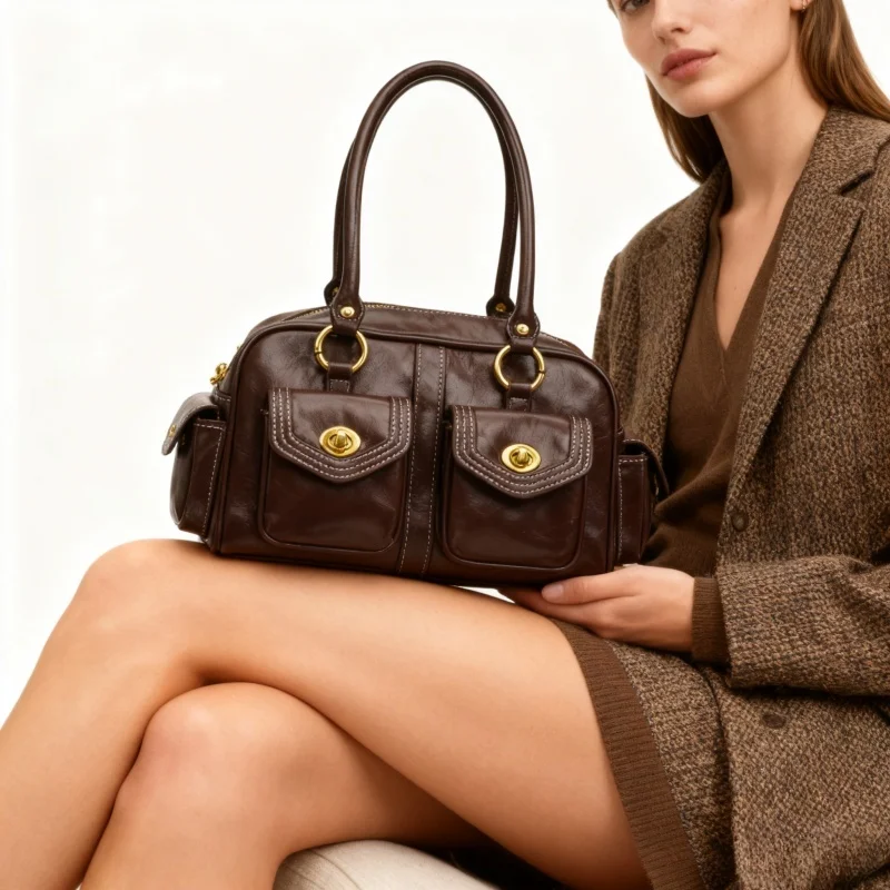 

Women Shoulder Bag 2025 New Pillow Tote Bag High Quality Casual Multiple Pockets Handheld Handbag Ladies