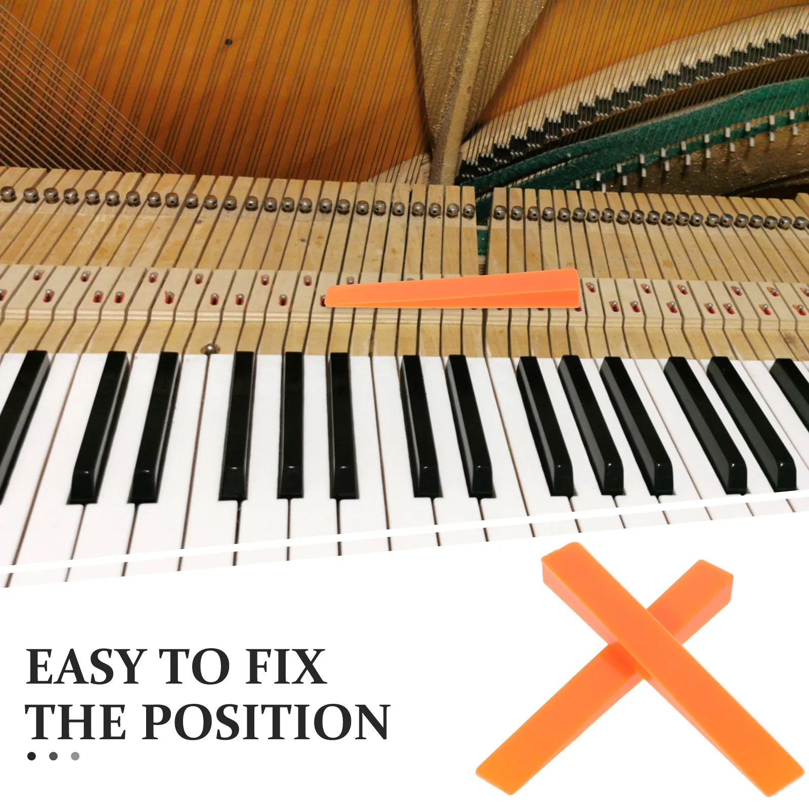 

2pcs Rubber Tuning Mutes Wedge Fixing Tool Accessories Orange Color String Stopper For Piano Tuning Beginners Teachers Keyboard