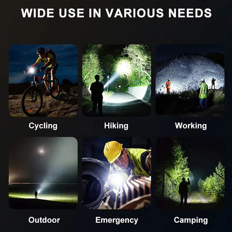 High Power LED Flashlight Rechargeable Torch Tactical Lantern Ultra Powerful Flashlight With USB Charging Outdoor