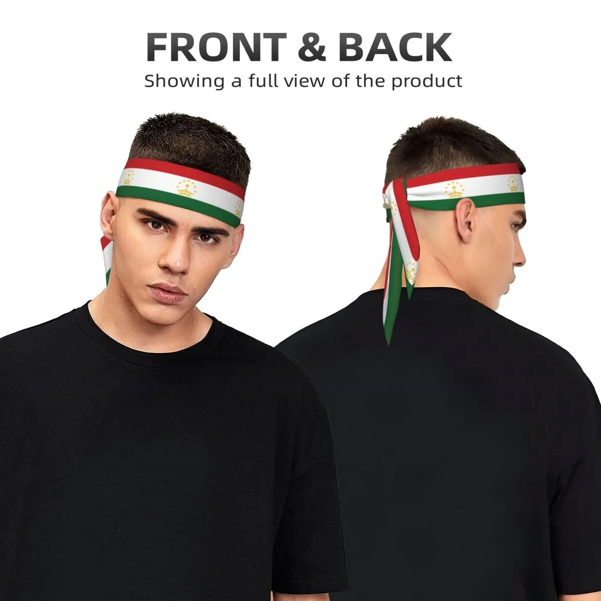 

Bandanas Hairband Head Tie Tajikistan Flag Sports Headband for Running Tennis Karate Athletics Brief Style