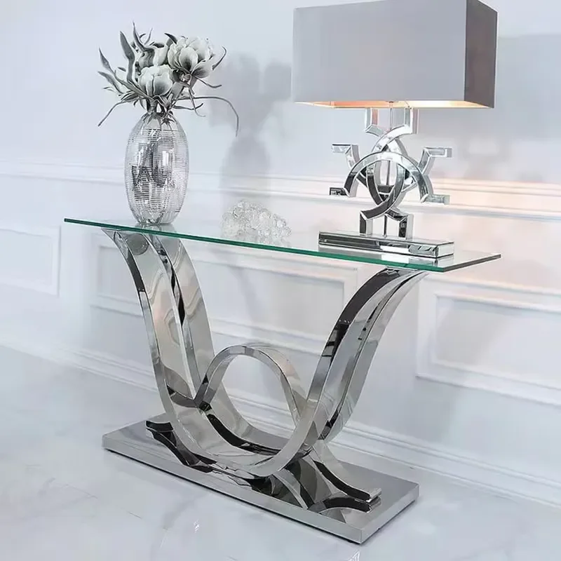 Modern Stainless Steel Console Table for Apartment and Hotel Use Durable and Easy to Clean Home Furniture