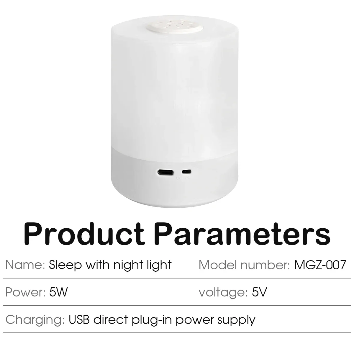 اللمس ليلة مصباح 3 طرق LED ضوء الليل أباجورة USB شحن ضوء الليل الضوء المحيط لينة ضوء الجدول مصباح للأطفال هدية #2