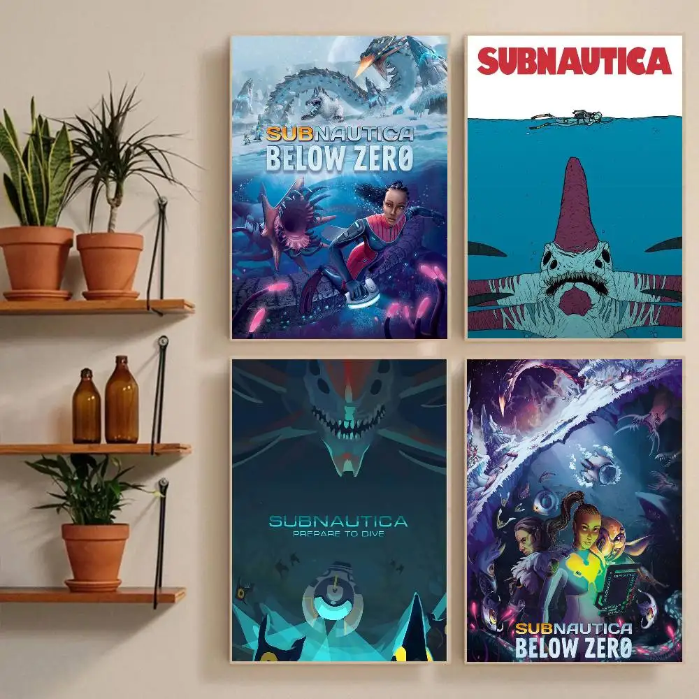 1pc Anime Subnautica Poster Sticker Print Waterproof Wall Art For Living Room Bedroom Home Decor