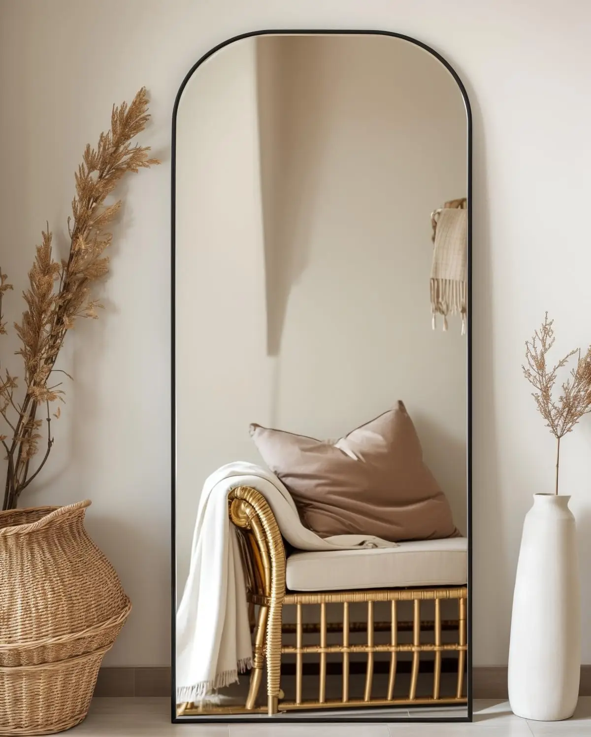 

Full Length Mirror,71"x28"Oversized Floor Mirror Freestanding,Arched Floor Standing Large Mirror Full Body Mirror with Stand for