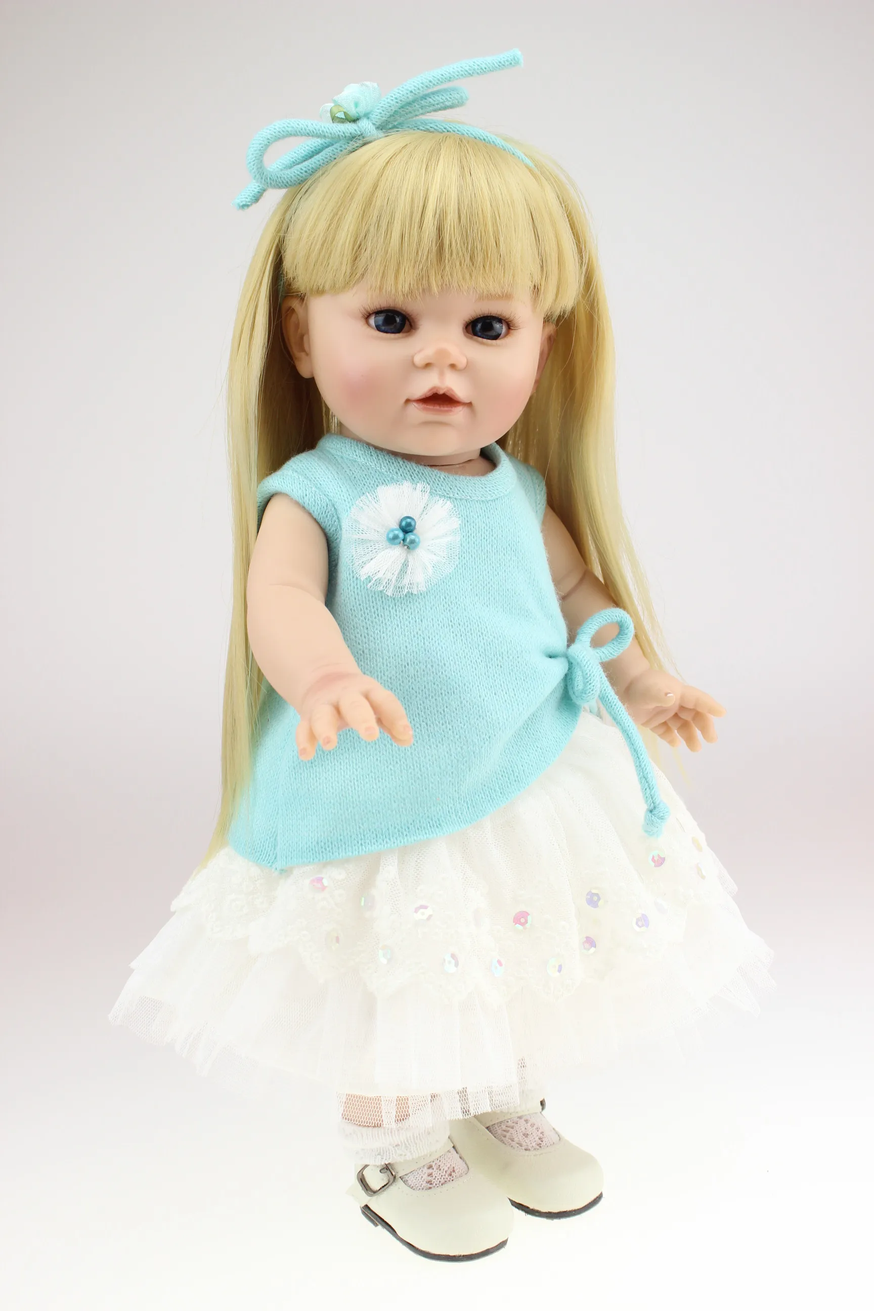 16 Inch American Reborn Doll full vinyl body pretty girl   toys for children gift bebe reborn