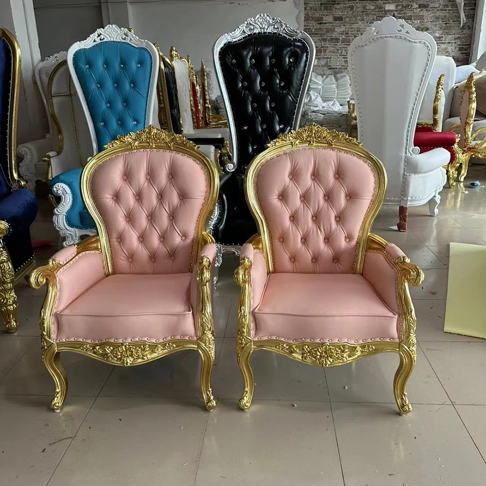 High Back King And Queen Chairs Banquet Party Throne Wooden Royal Chair Wedding Throne