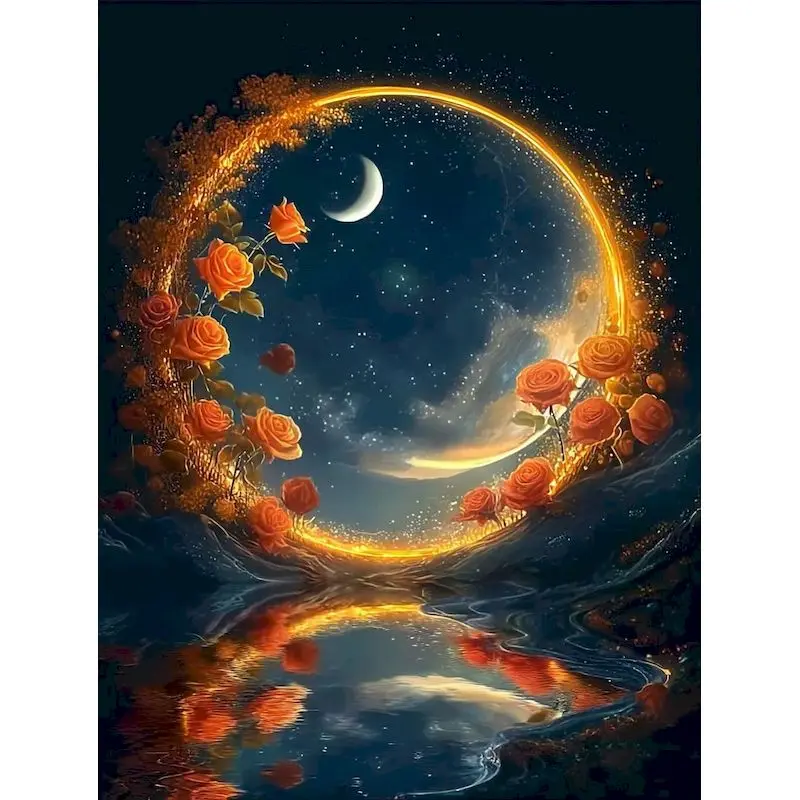 

RUOPOTY Paint By Number For Adult Coastal Courtyard Scenery Pictures By Number Drawing On Canvas Handpainted Art Diy Decor Gift